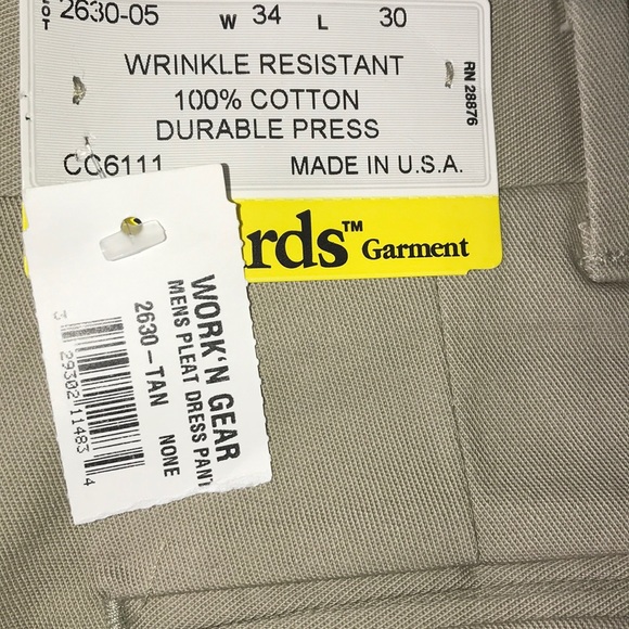 EDWARDS TRADITIONAL PLEATED KHAKIS 34X30 - Picture 4 of 9